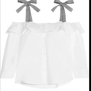 SHOULDER POPLIN TOP - j crew